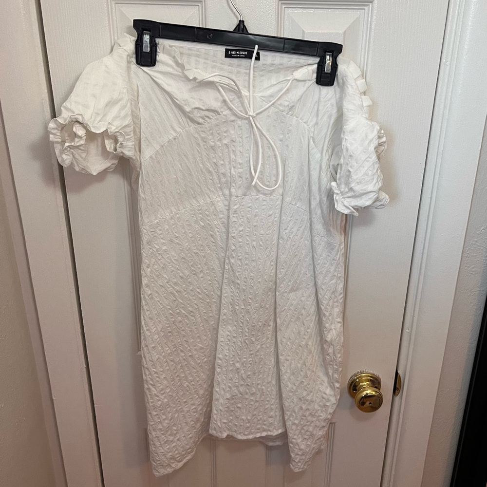 White Off the Shoulder Dress 2XL